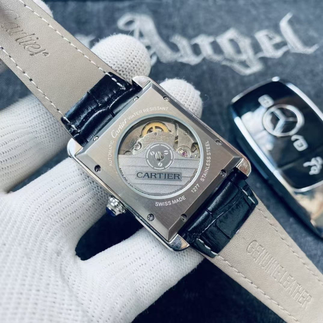 Rose gold bezel- Unisex -Black/Brown Leather - Automatic -41*31mm