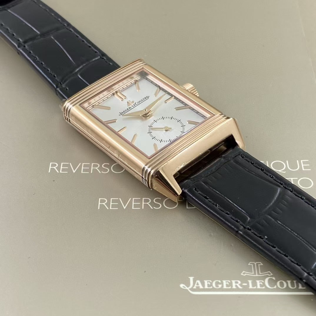 White Silver - Yellogold- Black Leather - Manual winding - 45*27mm