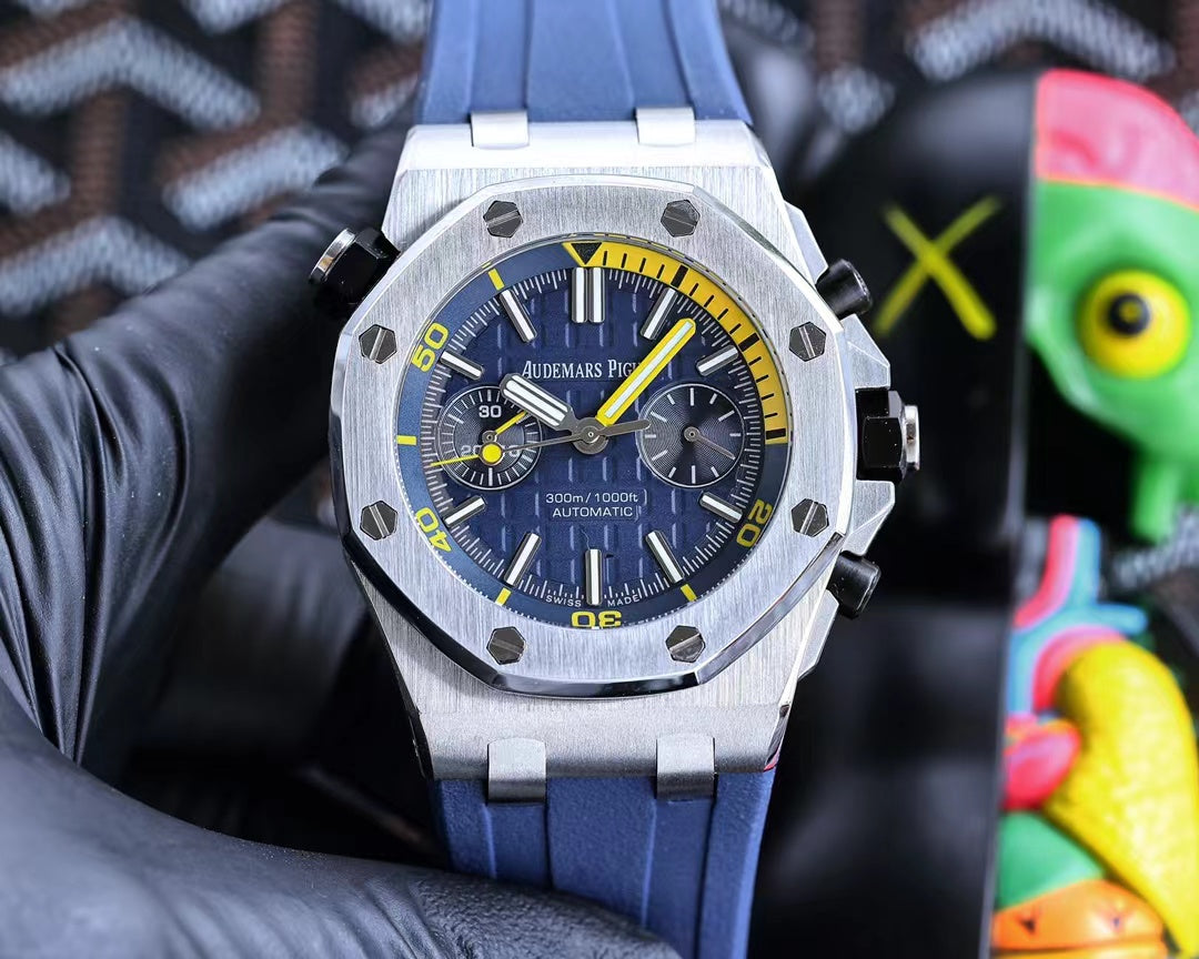 đŸ”¥limited-time offer! Blue 904L Steel-Blue Rubber - Quartz - 42mm