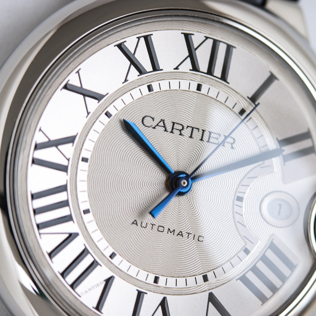 White -White Silver - Black Leather- Automatic - 36/42mm