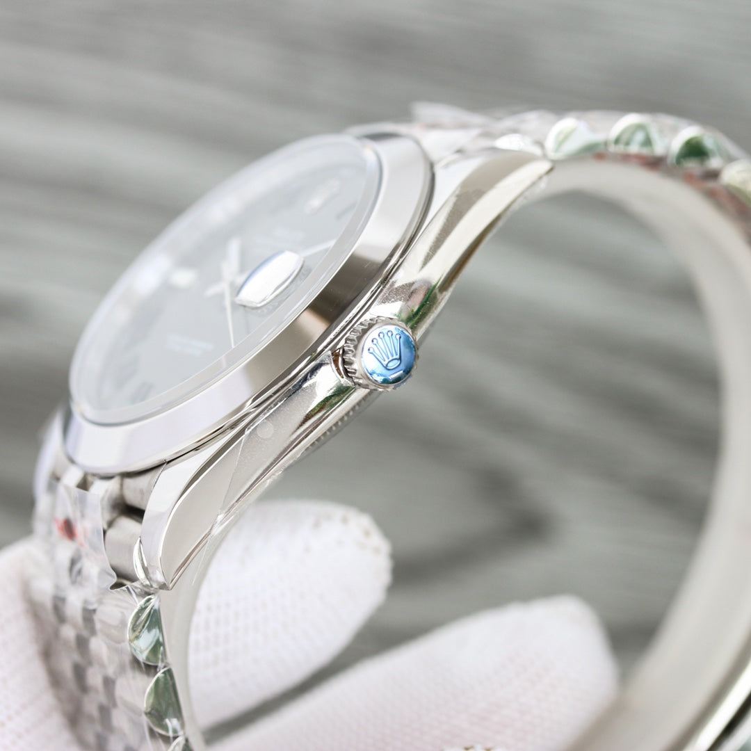 C-Factory - Blue -Smooth bezel- Silver 904L Steel- Automatic - 41mm