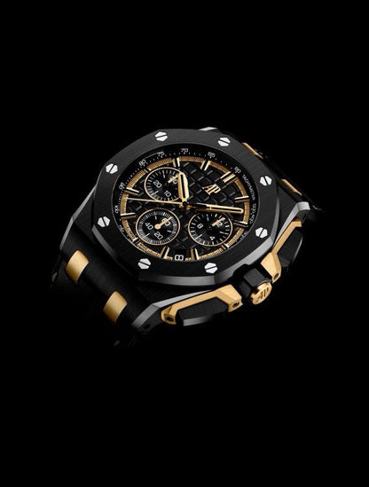 Black Ceramic - Black Leather- Automatic - 44mm