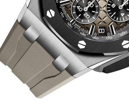 Amost gone! Grey Rubber Strap - 904L Steel - Automatic - 43mm