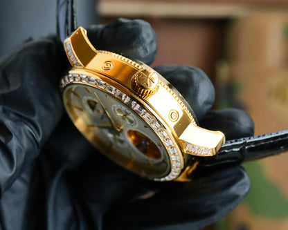 Toubillon -White Yellow - Black Leather - Automatic - 44mm